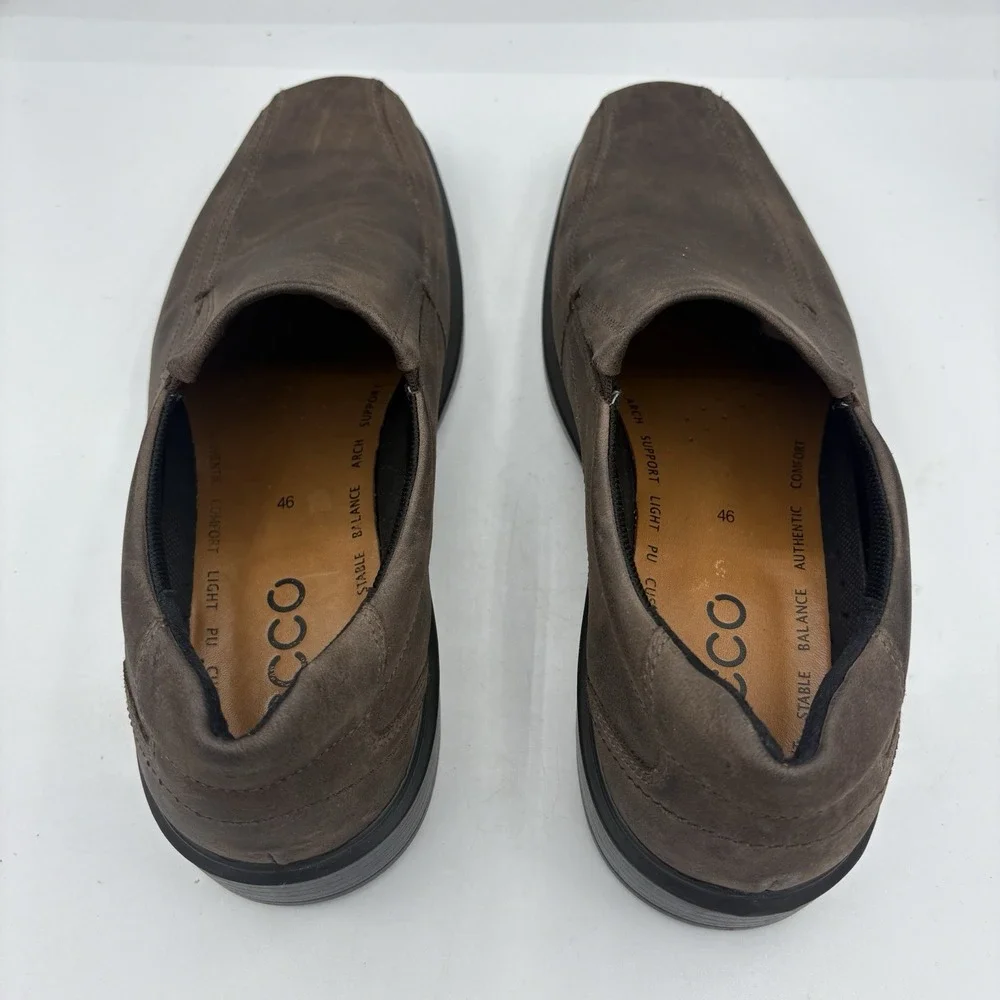 Ecco Shoes Mens Size 12.5‎ EU 46 Helsinki 2 Leather Loafers Dark Brown Slip On